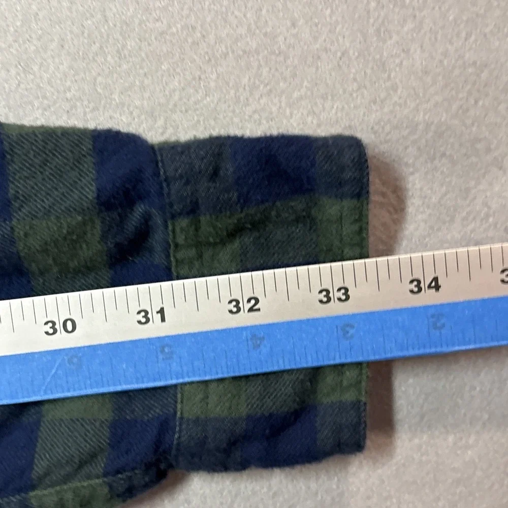 Mens J Crew Flannel‎ Long Sleeve Shirt Medium Green/blue